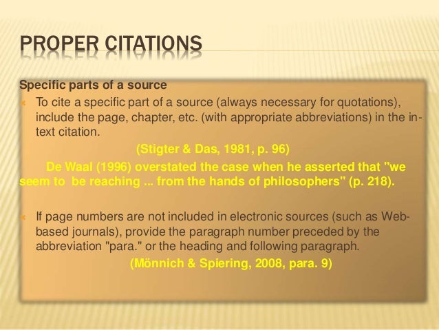 Proper Citation Quotation and Referencing Using the