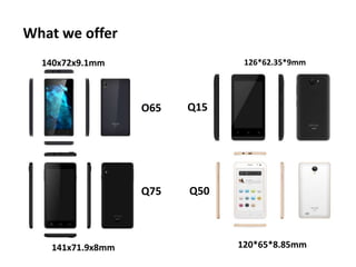 What we offer
Q15O65
Q75 Q50
126*62.35*9mm
120*65*8.85mm141x71.9x8mm
140x72x9.1mm
 
