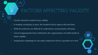 Poor Validity Standardized and non-standardized test -Tests of Achievement | PPTX