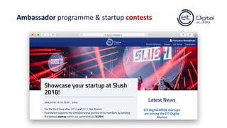 Ambassador programme & startup contests
 