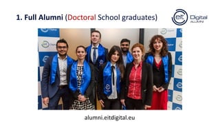 1. Full Alumni (Doctoral School graduates)
alumni.eitdigital.eu
 