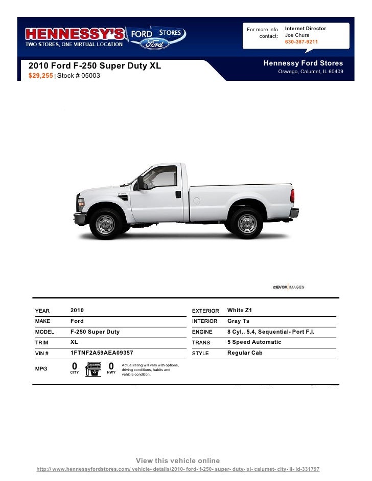 New 2010 Ford F 250 Super Duty Xl