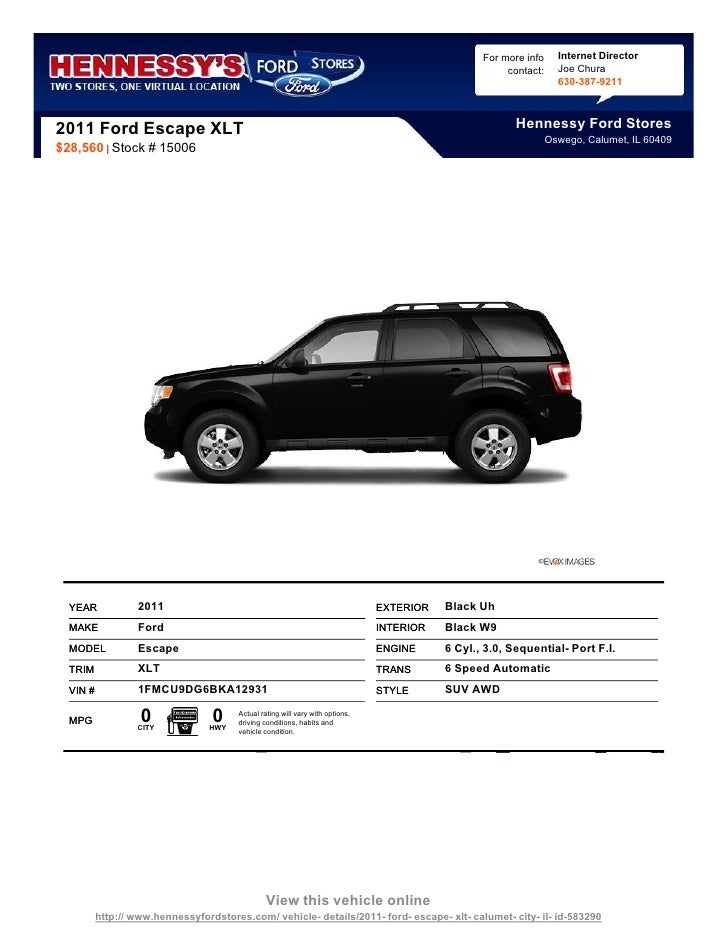 New 2011 Ford Escape Xlt