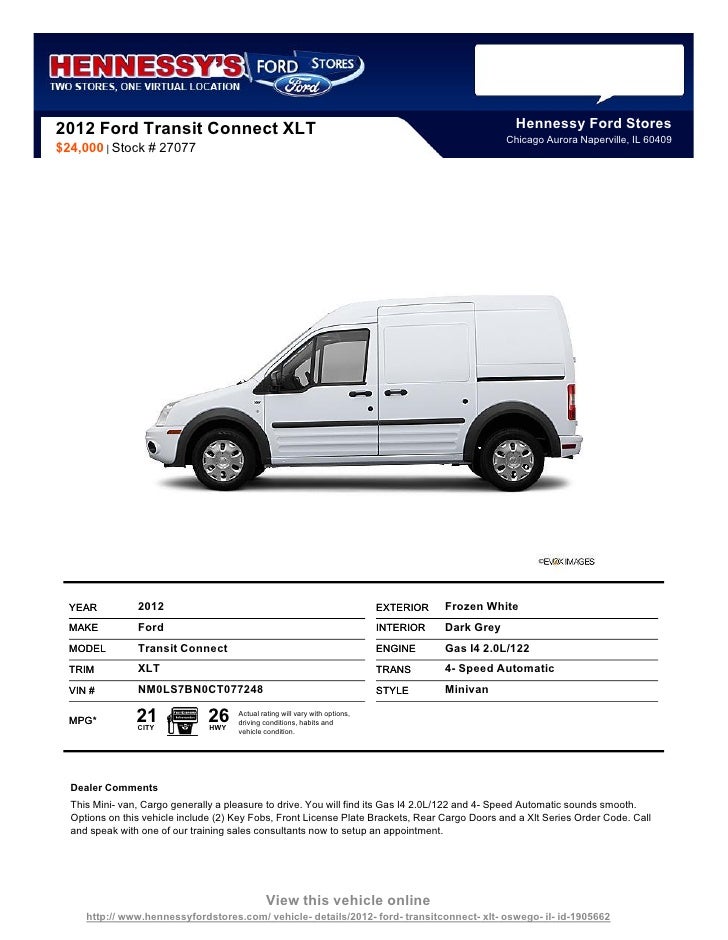 New 2012 Ford Transit Connect Xlt