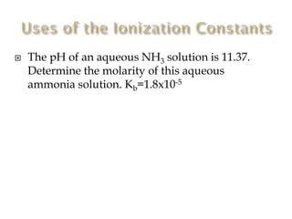 

The pH of an aqueous NH3 solution is 11.37.
Determine the molarity of this aqueous
ammonia solution. Kb=1.8x10-5

 