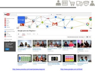 Formas e plataformas
• Texto
• Imagem
• Infográfico
• Vídeo
• Áudio
• E-book
• Aplicativos
• E o que + a sua criatividade permitir...
 