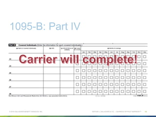 ARTHUR J. GALLAGHER & CO. | BUSINESS WITHOUT BARRIERS™
1095-B: Part IV
© 2015 GALLAGHER BENEFIT SERVICES, INC. 14
 