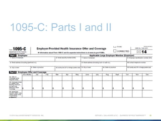 ARTHUR J. GALLAGHER & CO. | BUSINESS WITHOUT BARRIERS™
1095-C: Parts I and II
© 2015 GALLAGHER BENEFIT SERVICES, INC. 16
 