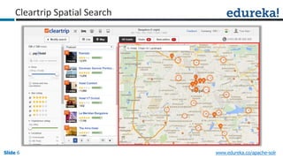 Slide 6Slide 6Slide 6 www.edureka.co/apache-solr
Cleartrip Spatial Search
 