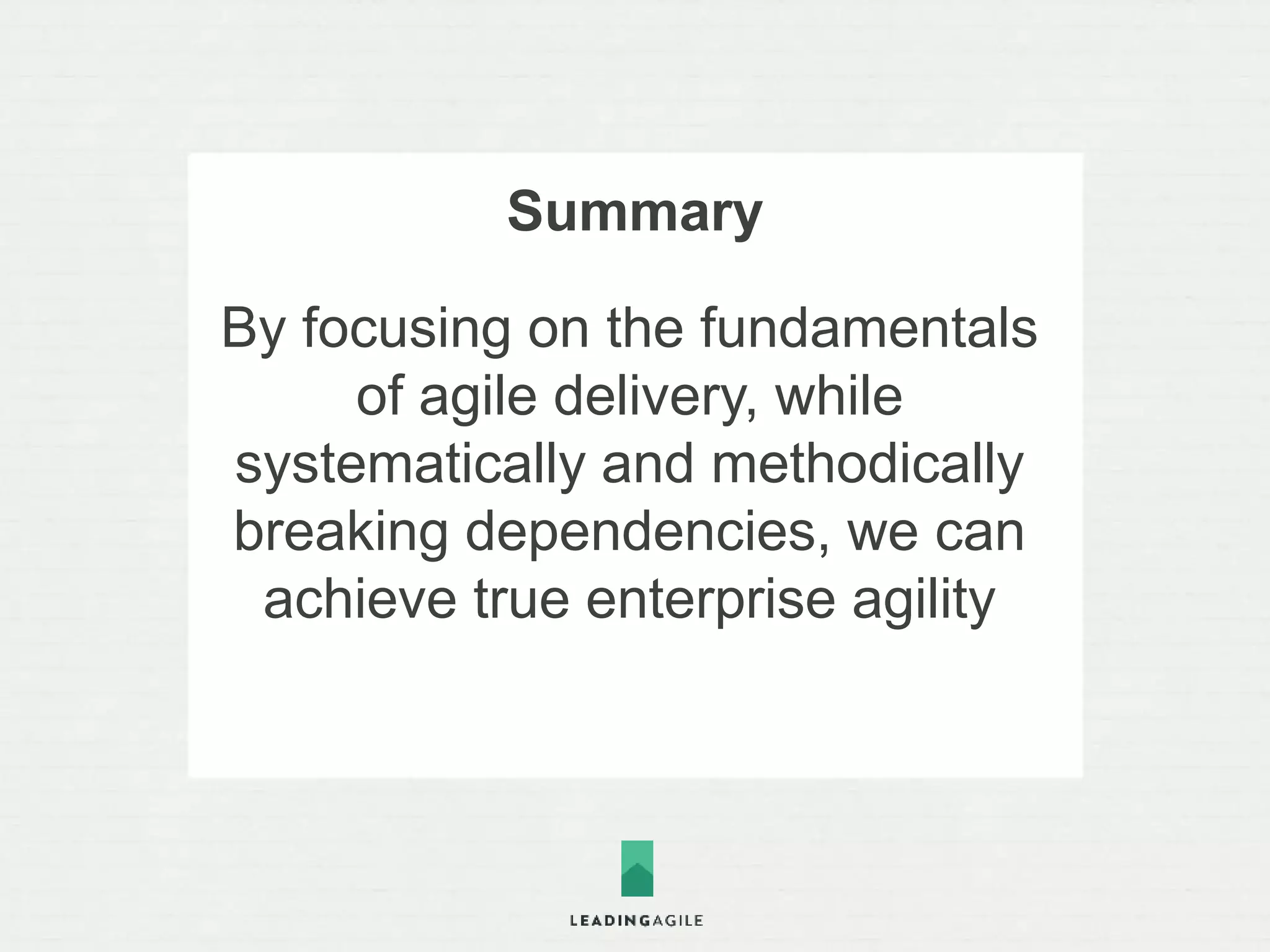 WHY AGILE IS FAILING 
IN LARGE ENTERPRISES 
…and what you can do about it 
