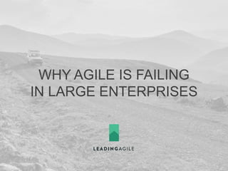 WHY AGILE IS FAILING 
IN LARGE ENTERPRISES 
 