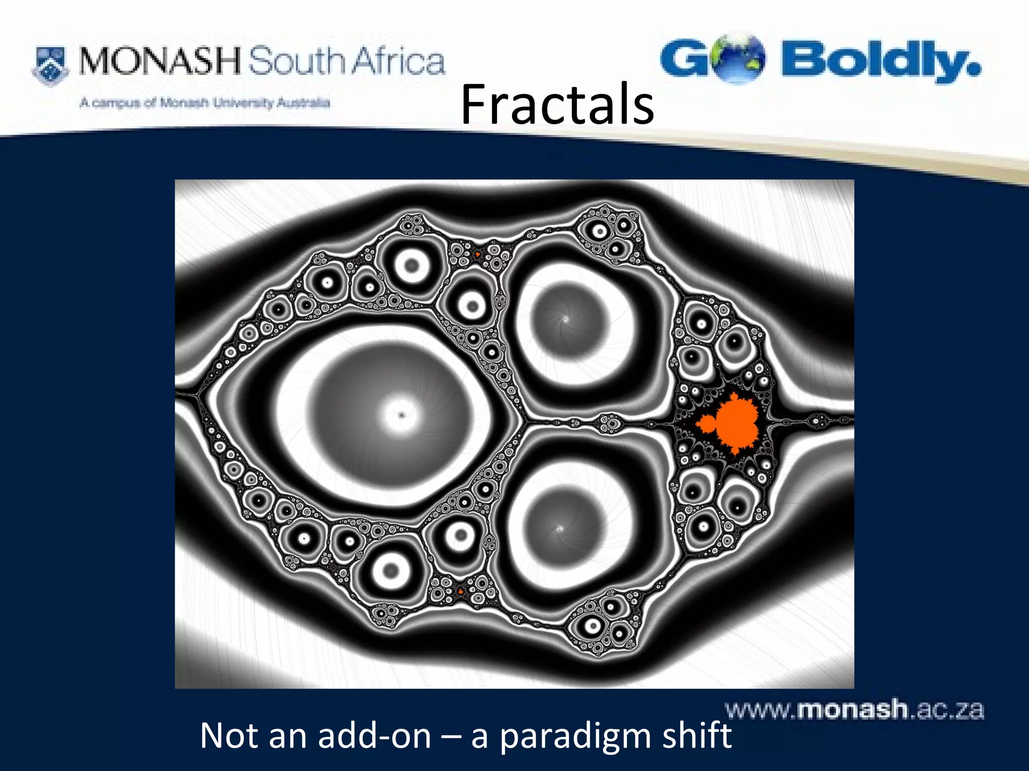 Fractals




Not an add-on – a paradigm shift
 