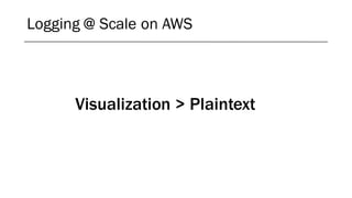 Logging @ Scale on AWS
Visualization > Plaintext
 