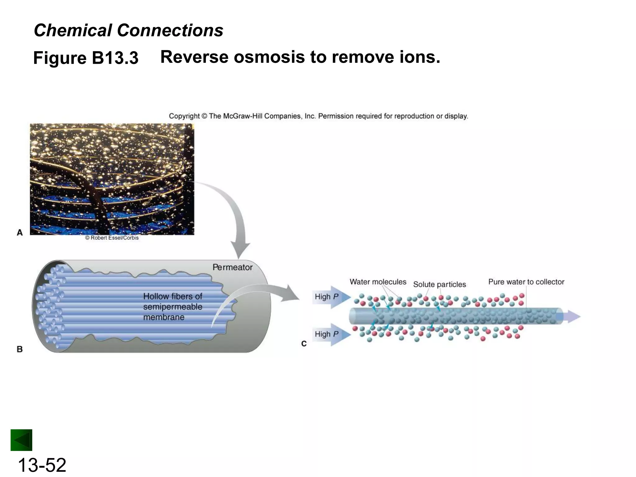 Chemical Connections
Figure B13.3 Reverse osmosis to remove ions.

13-52

 
