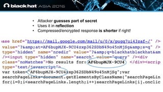 • Click to edit Master text styles
— Second level
• Third level
— Fourth level
» Fifth level
• Attacker guesses part of secret
• Uses it in reflection
• Compressed/encrypted response is shorter if right!
 