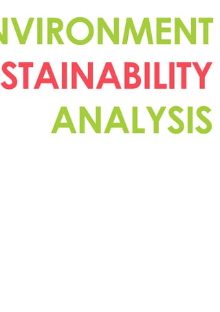 NVIRONMENT
USTAINABILITY
ANALYSIS
 
