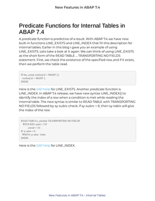 New features-in-abap-7.4 | PDF