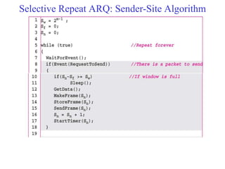 Selective Repeat ARQ: Sender-Site Algorithm 
 