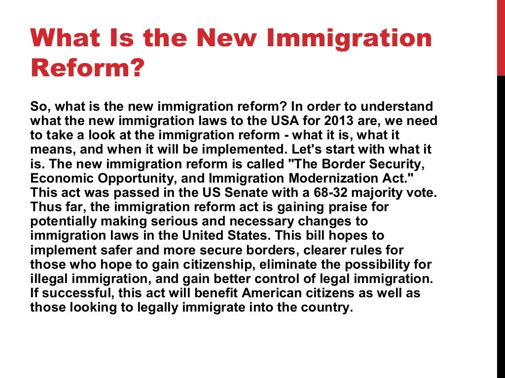 New Immigration Laws to USA 2013
