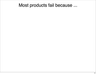 Most products fail because ...

14

 