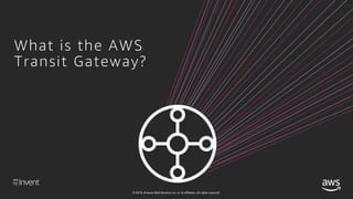 © 2018, Amazon Web Services, Inc. or its affiliates. All rights reserved.
Introducing: Transit Gateway
AWS Region
Transit ...