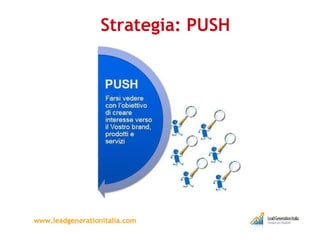 Strategia: PUSH www.leadgenerationitalia.com 