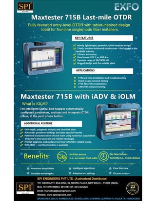 EXFO Maxtester 715B OTDR with iOLM and iOLM Advance (iADV)