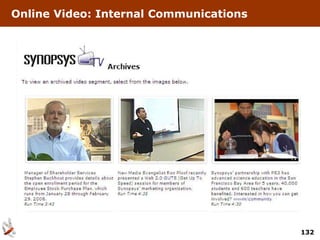 Online Video: Internal Communications




                                        132
 