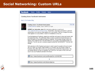 Social Networking: Custom URLs




                                 165
 