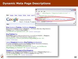 Dynamic Meta Page Descriptions




                                 63
 