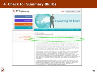 4. Check for Summary Blurbs




                              69
 