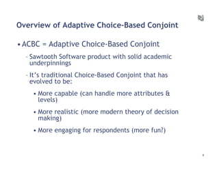 New Techniques for Conjoint Analysis | PDF