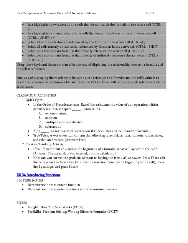 New Perspectives On Microsoft Excel 2010 Comprehensive 1st Edition Pa