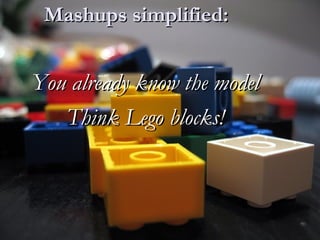 Mashups simplified: You already know the model Think Lego blocks! 