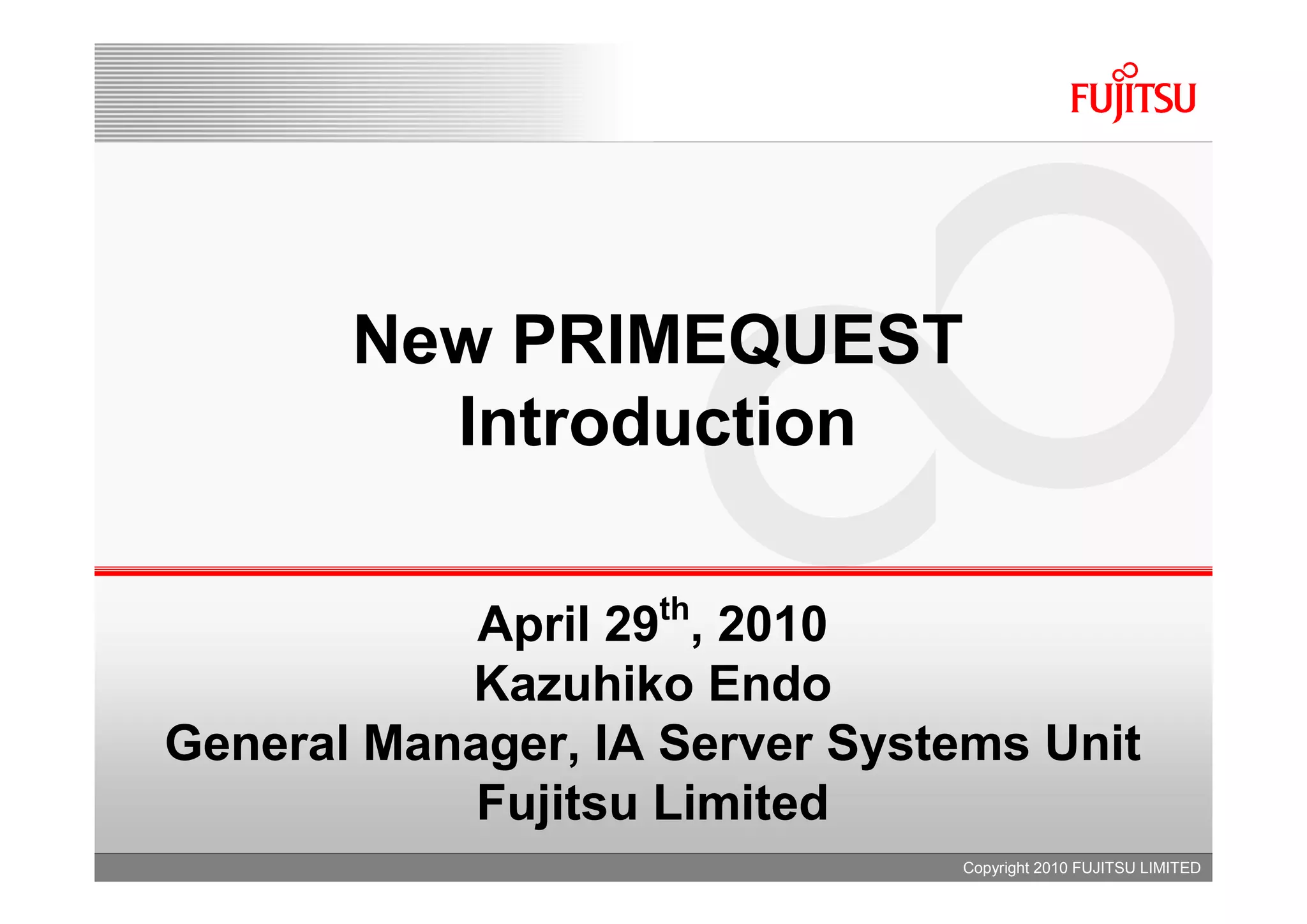 Introdution - Fujitsu PRIMEQUEST | PDF | Operating Systems | Computer ...