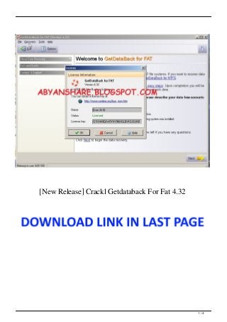 Getdataback for fat download + crack Getdataback for fat download + crack