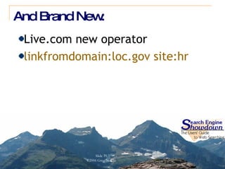 And Brand New: Live.com new operator linkfromdomain:loc.gov   site:hr   