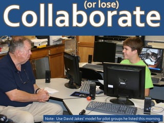 Insight and Innovation for Technology Leaders
April 27, 2007 ∙ Itasca, IL




                              Note: Use David Jakes’ model for pilot groups he listed this morning.
 