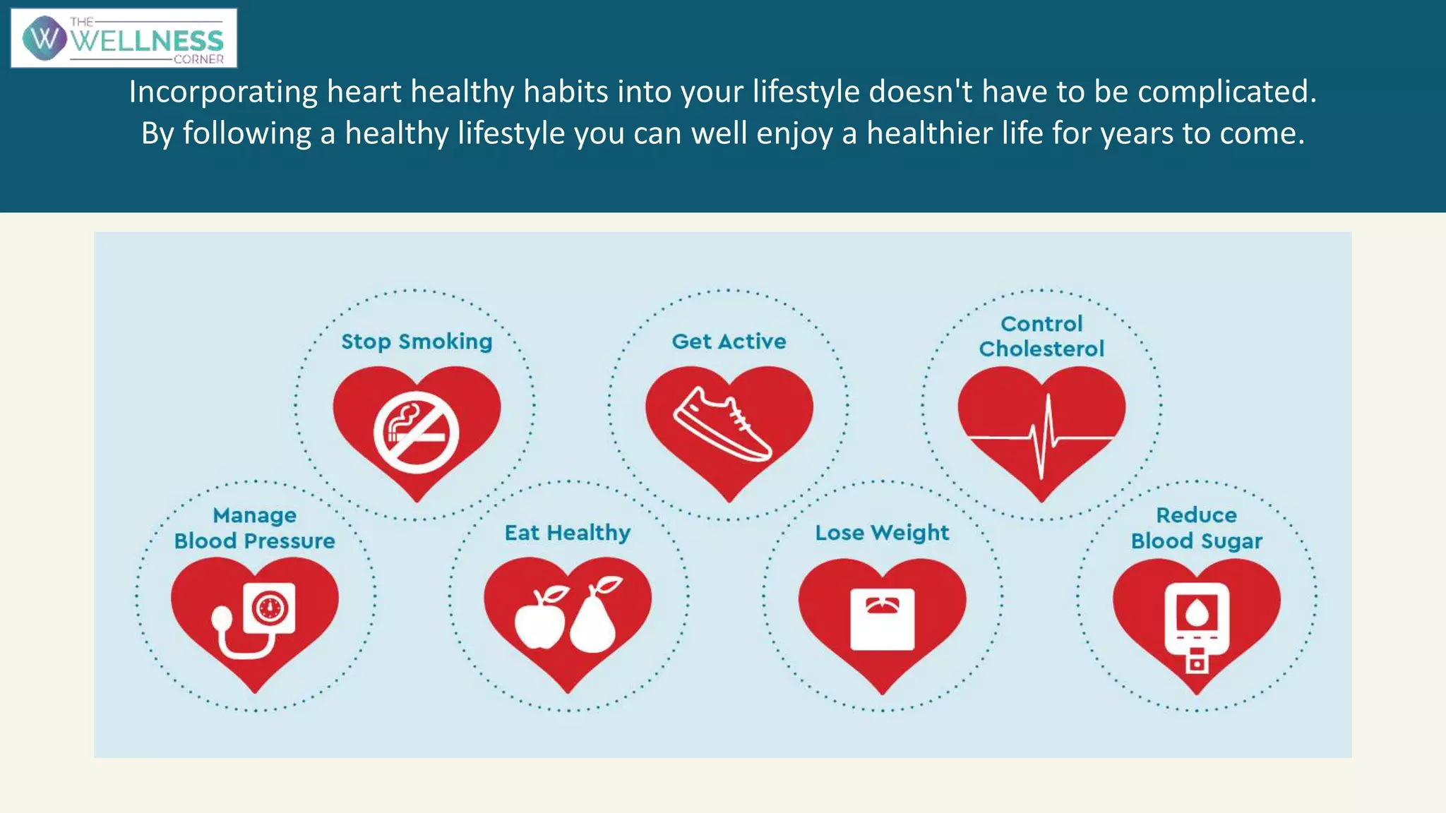 Incorporating heart healthy habits into your lifestyle doesn't have to be complicated.
By following a healthy lifestyle you can well enjoy a healthier life for years to come.
 