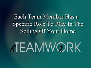 Each Team Member Has a Specific Role To Play In The Selling Of Your Home 
