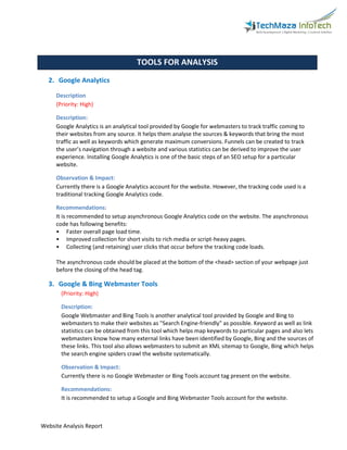 Website Analytics Report Package Example.pdf Website analysis report | DOCX