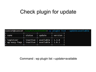 Command: wp plugin update
 