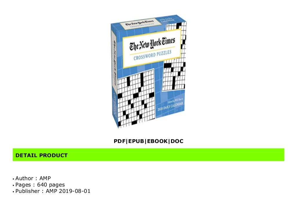 [PDF] New York Times Crossword Puzzles 2020 Day-to-Day Calendar