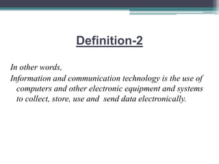 ICT (Information Communication and technology) in education | PPT