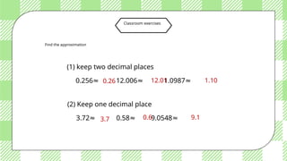 Approximation Decimal maths grade 4 ppt. decimal approximation | PPTX