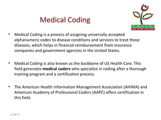 Tulip Healthcare Introduction to Medical coding | PPT