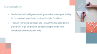 Tests of intelligence, aptitude and personality | PPTX