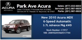 New 2010 Acura MDX Rochelle Park NJ