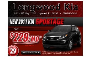 New 2011 KIA Sportage Lease Longwood FL