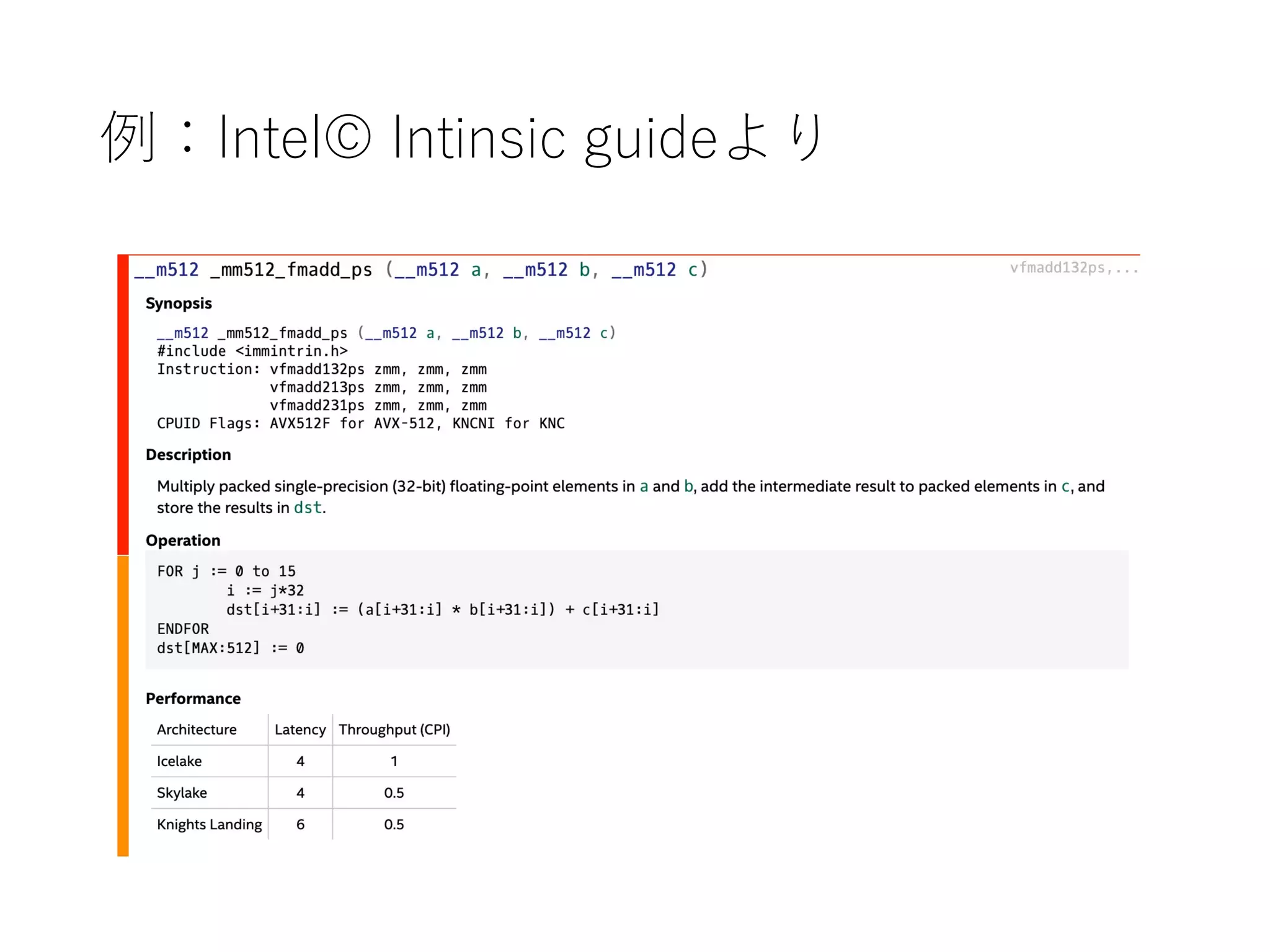 例：Intel© Intinsic guideより
 
